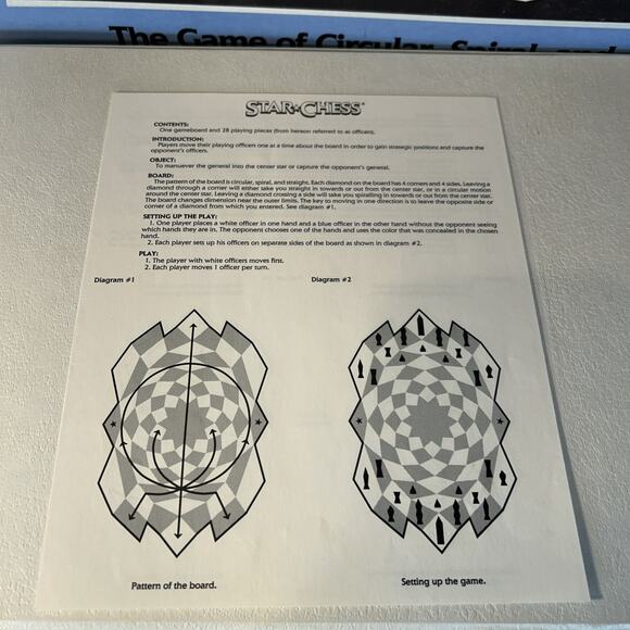 Star Chess Board Game Circular Spiral Straight Maneuvers Complete w/ Box - Picture 7 of 9